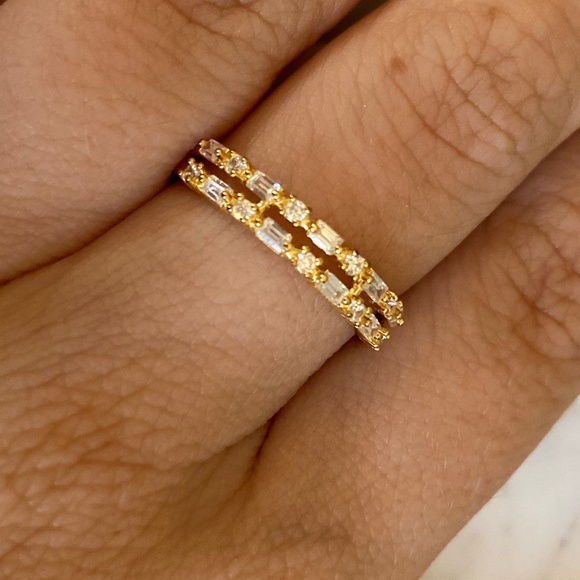 NWT Rachel Zoe gold Rhinestone Size 8 Women's Ring - Picture 3 of 8